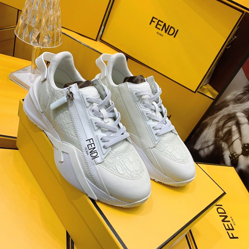 Fendi Flow Beige Suede Low-Tops Sneakers - DesignerGu