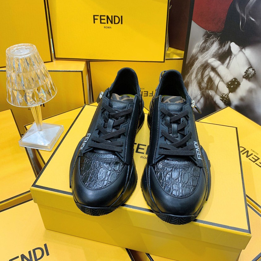 Fendi Flow Beige Suede Low-Tops Sneakers - DesignerGu