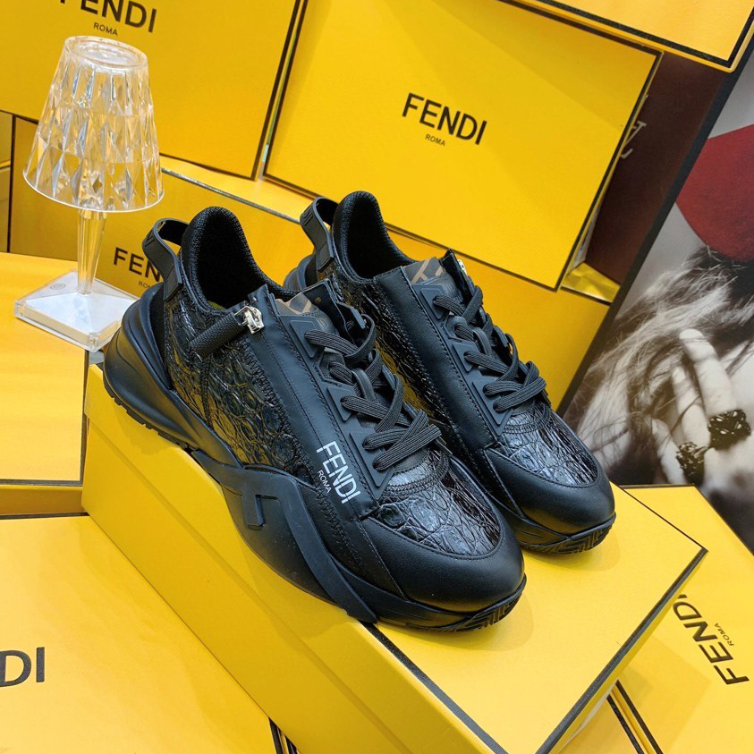 Fendi Flow Beige Suede Low-Tops Sneakers - DesignerGu