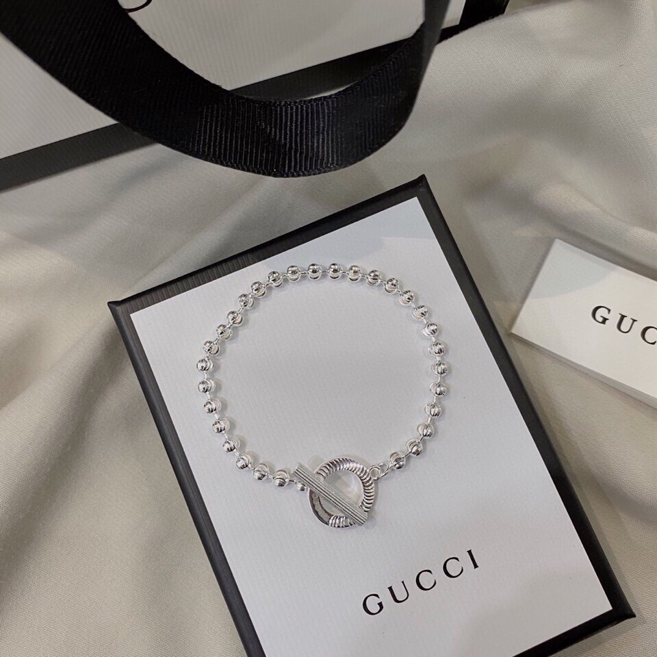 Gucci Silver Boule Chain Bracelet - DesignerGu