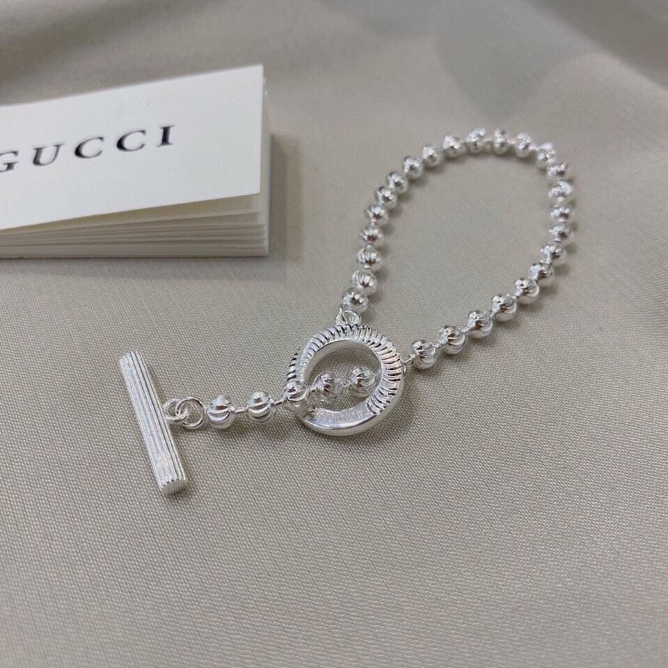 Gucci Silver Boule Chain Bracelet - DesignerGu