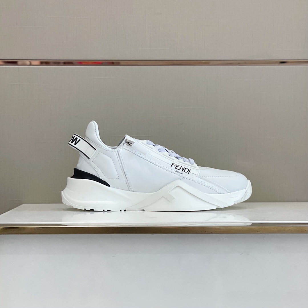 Fendi Flow White Leather Low-Tops Sneakers - DesignerGu