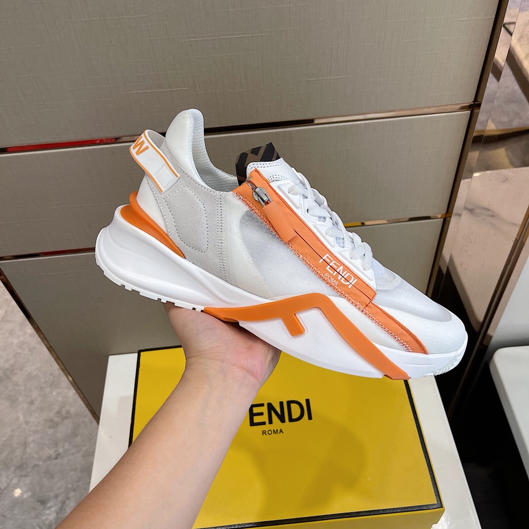 Fendi Flow White Nylon Low-Tops Sneakers - DesignerGu