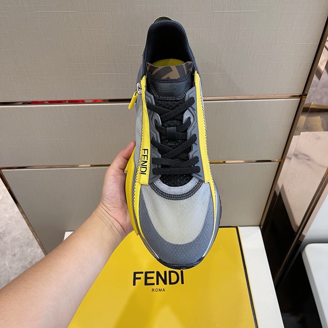 Fendi Flow Grey Nylon Low-Tops Sneakers - DesignerGu