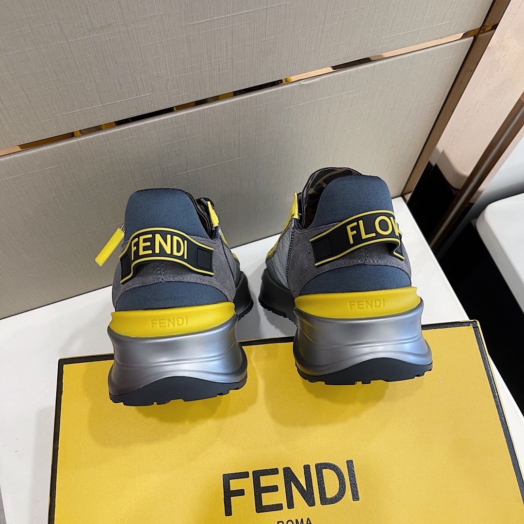 Fendi Flow Grey Nylon Low-Tops Sneakers - DesignerGu