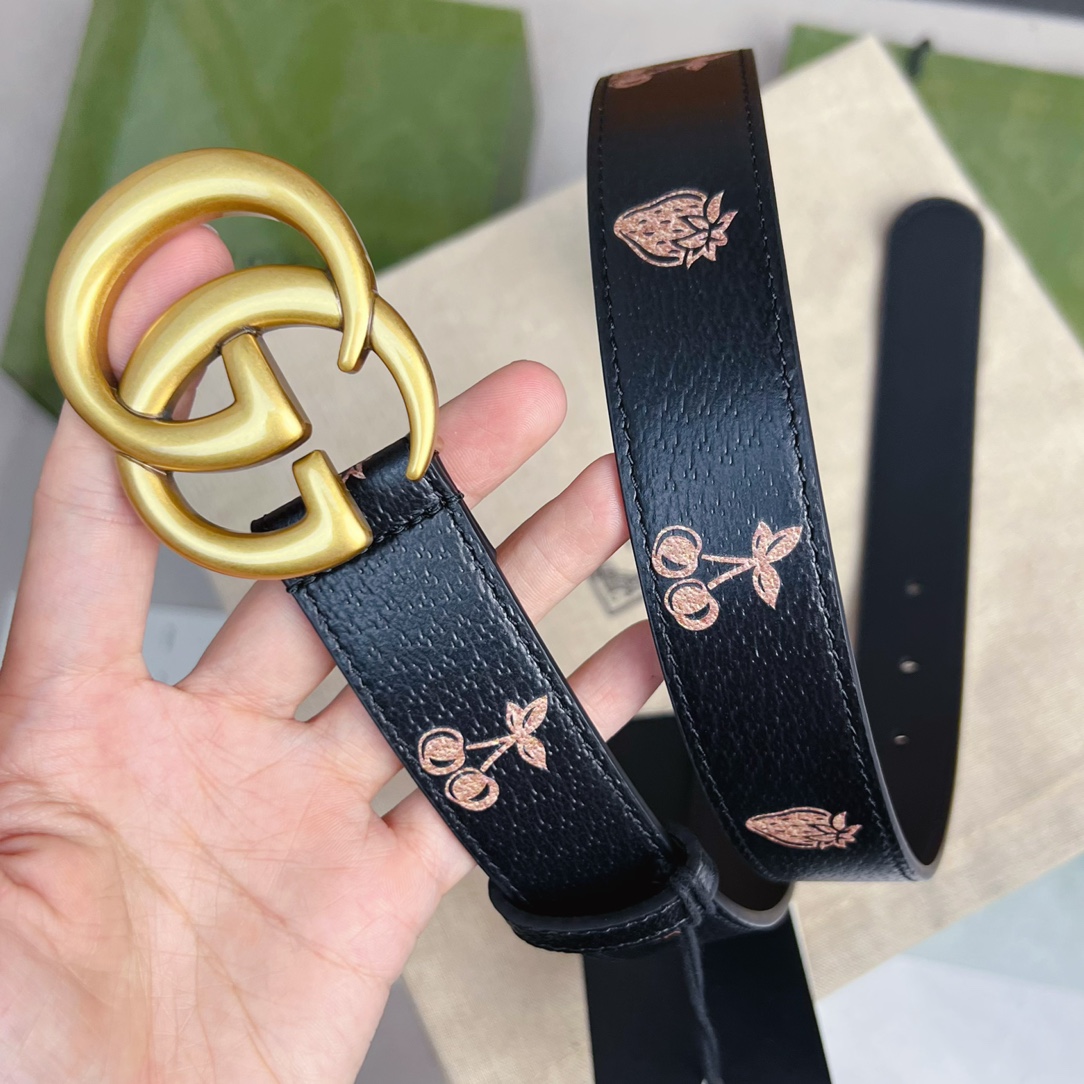 Gucci  GG Marmont Thin Belt - DesignerGu