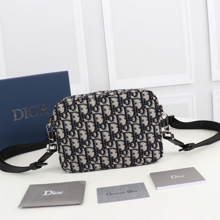 Dior Beige And Black Dior Oblique Jacquard Safari Messenger Bag - DesignerGu