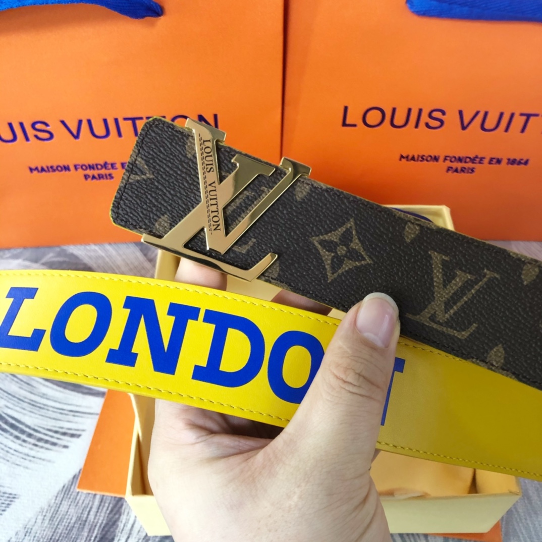 Louis Vuitton LV Pyramide Cities Exclusive 40MM Reversible Belt—London - DesignerGu