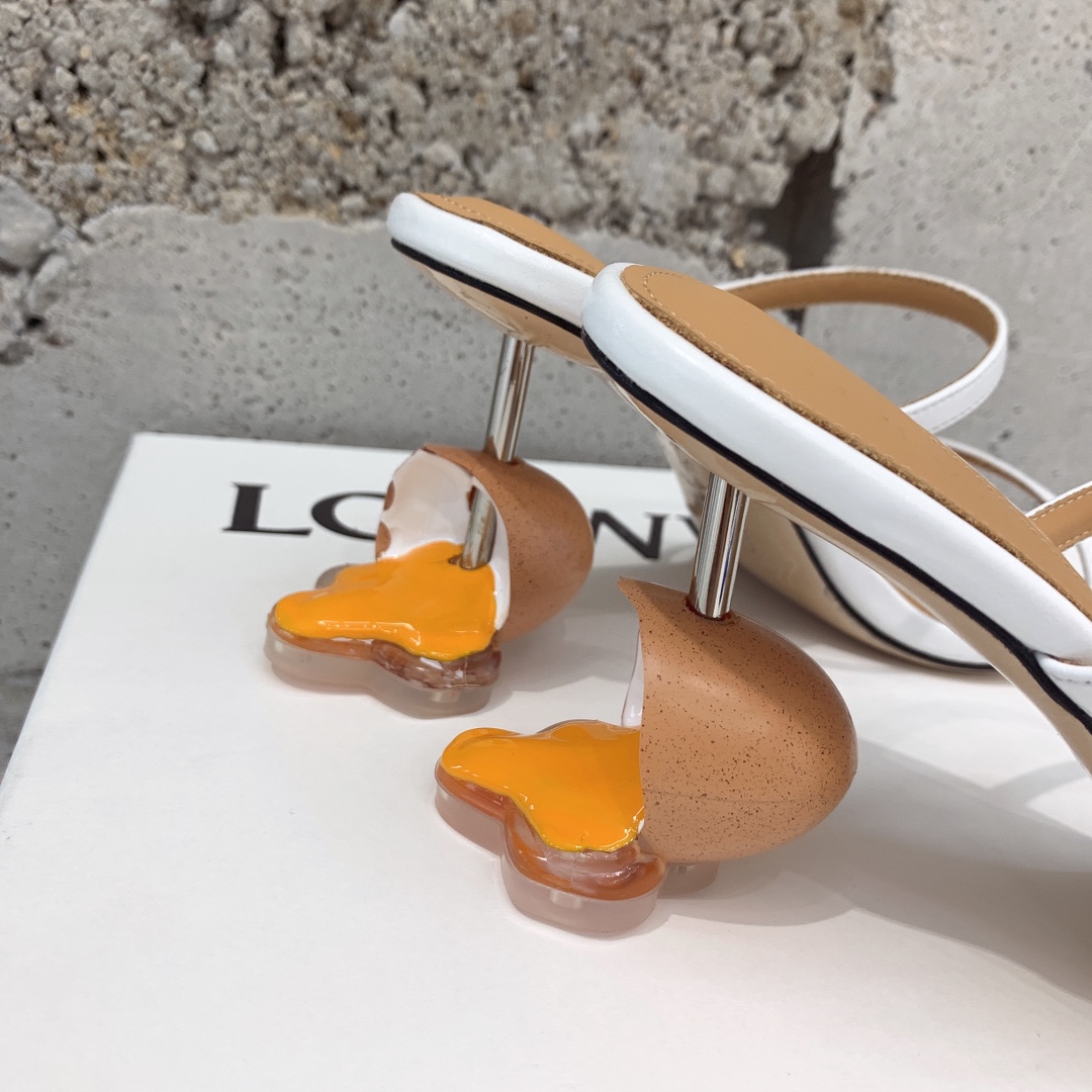 Loewe Broken Egg Sandal In Goatskin - DesignerGu