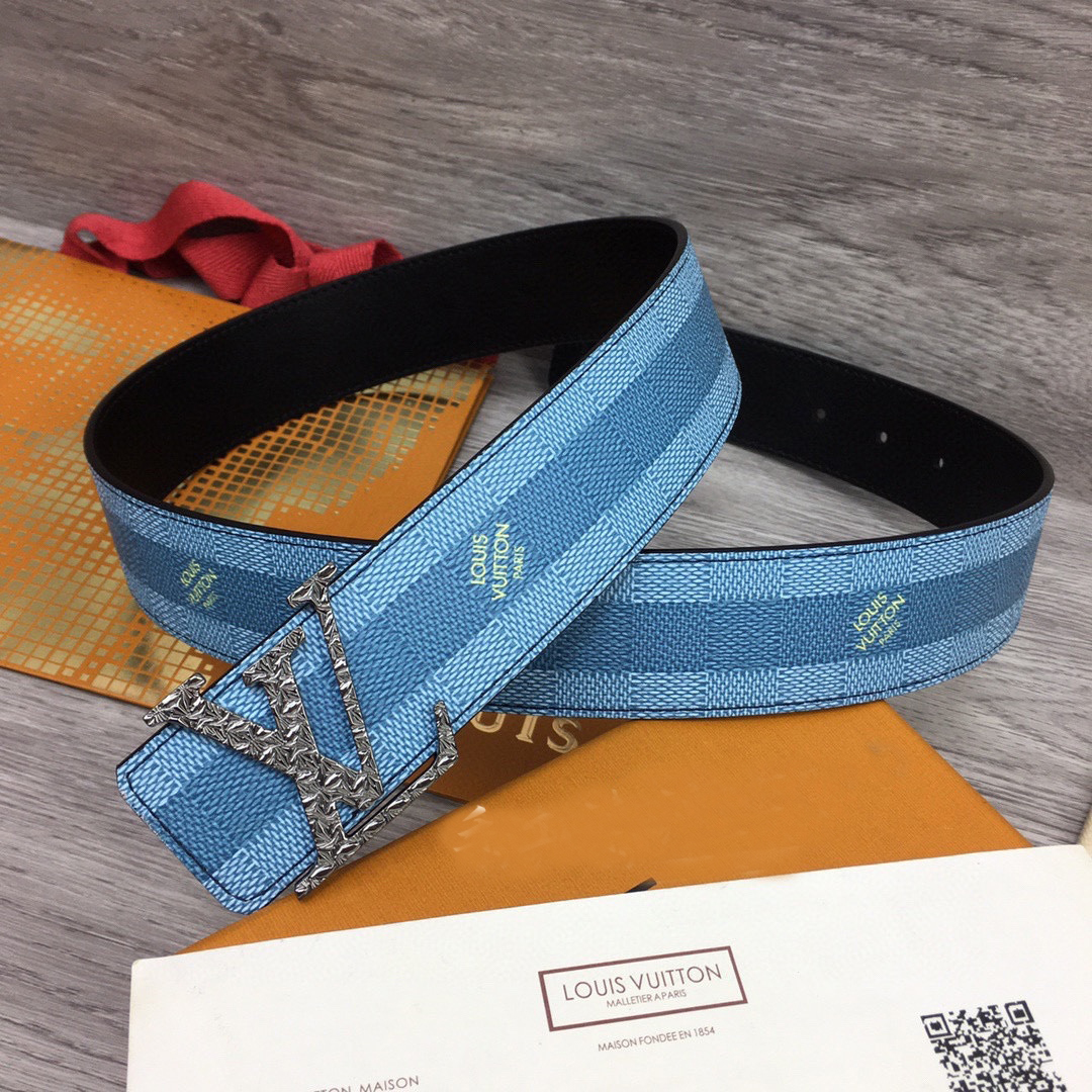 Louis Vuitton LV Initiales Damier Stripes 40mm Reversible Belt  - DesignerGu