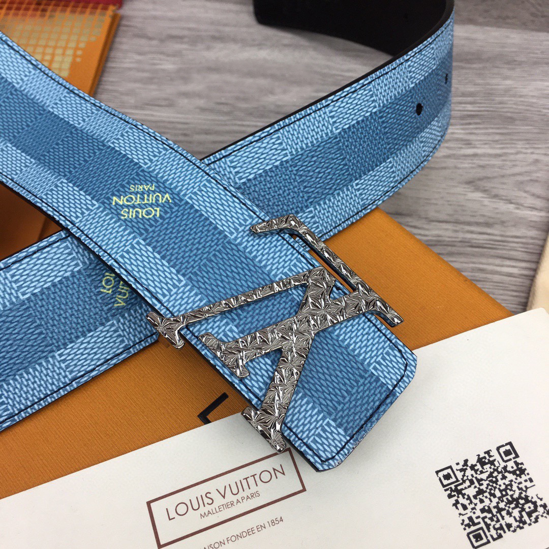 Louis Vuitton LV Initiales Damier Stripes 40mm Reversible Belt  - DesignerGu