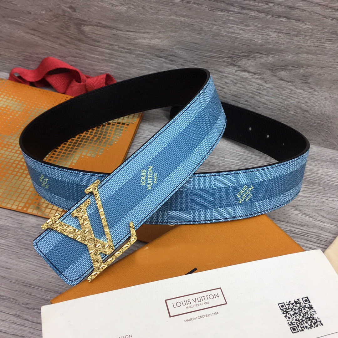 Louis Vuitton LV Initiales Damier Stripes 40mm Reversible Belt  - DesignerGu