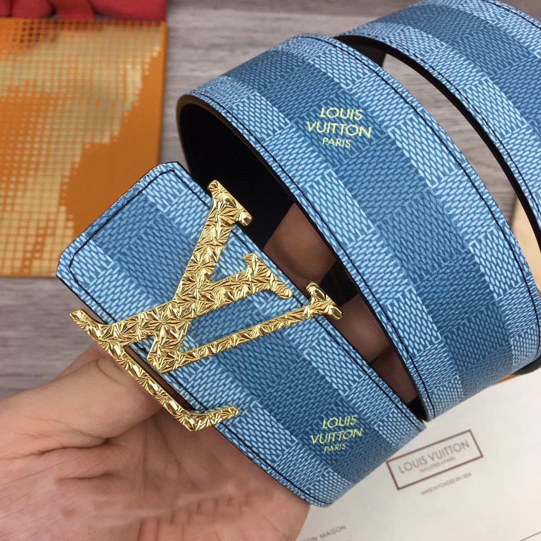 Louis Vuitton LV Initiales Damier Stripes 40mm Reversible Belt  - DesignerGu