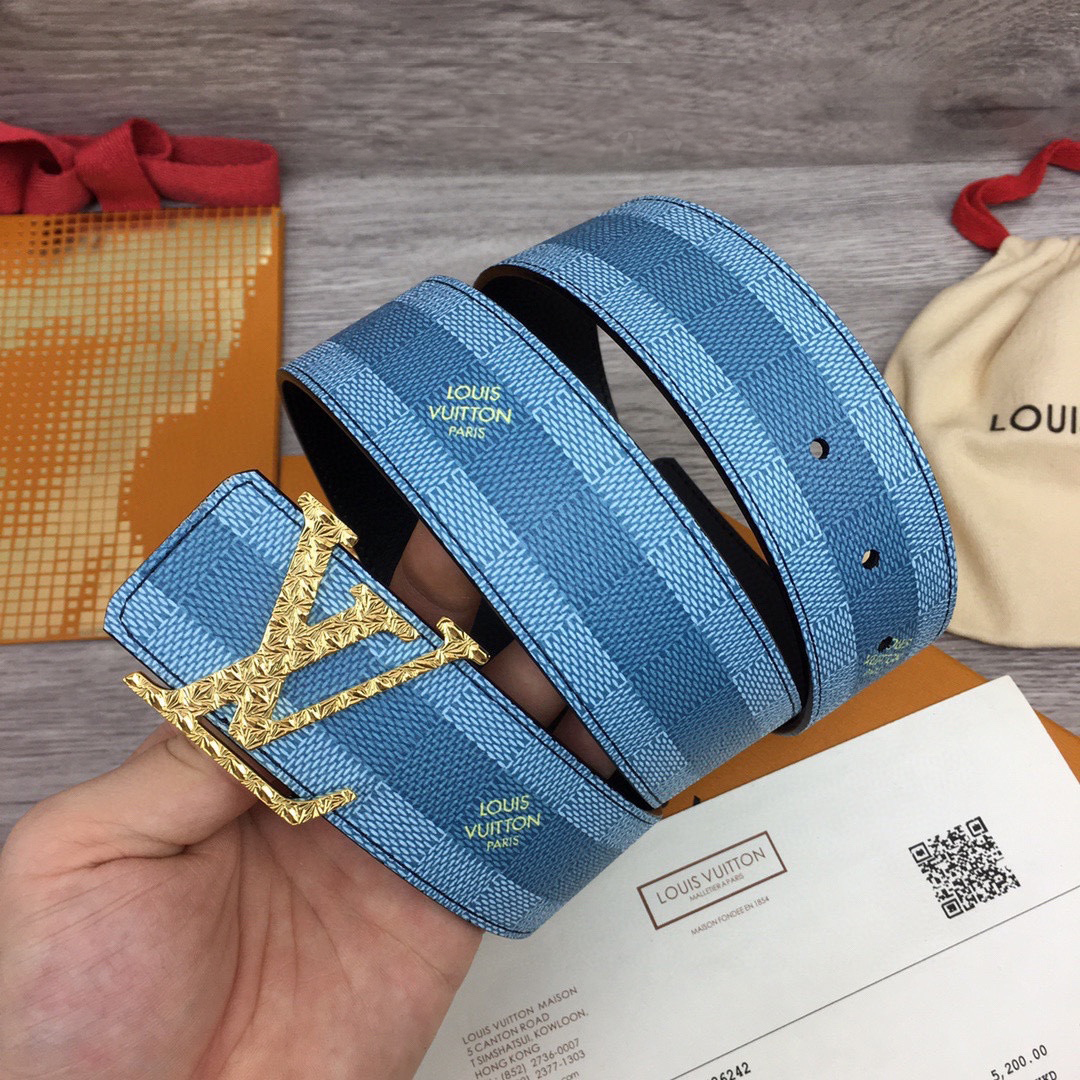 Louis Vuitton LV Initiales Damier Stripes 40mm Reversible Belt  - DesignerGu