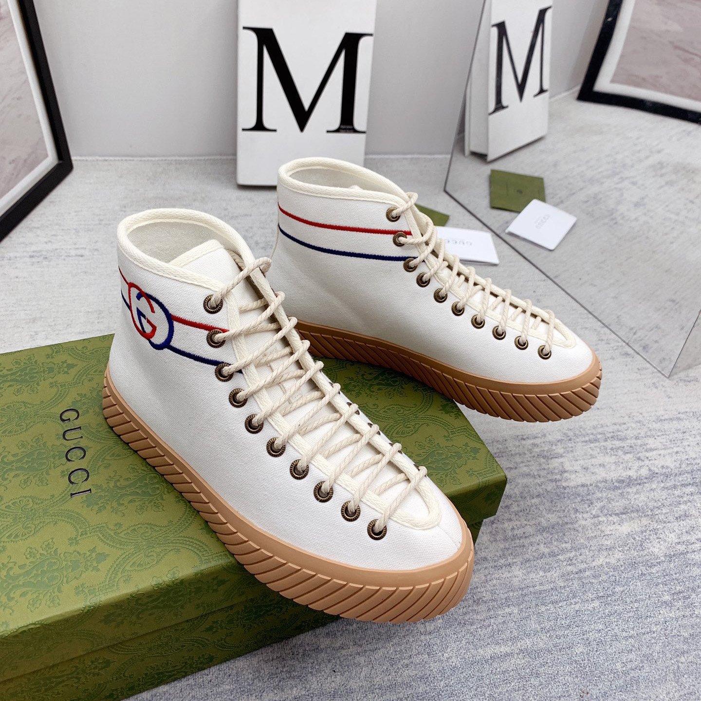 Gucci Interlocking G High-Top Sneaker - DesignerGu