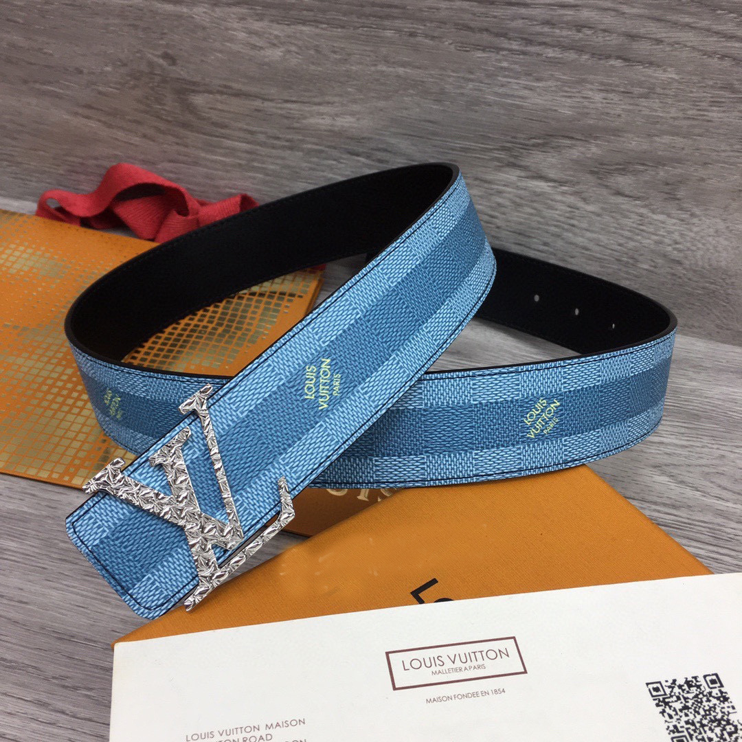 Louis Vuitton LV Initiales Damier Stripes 40mm Reversible Belt  - DesignerGu