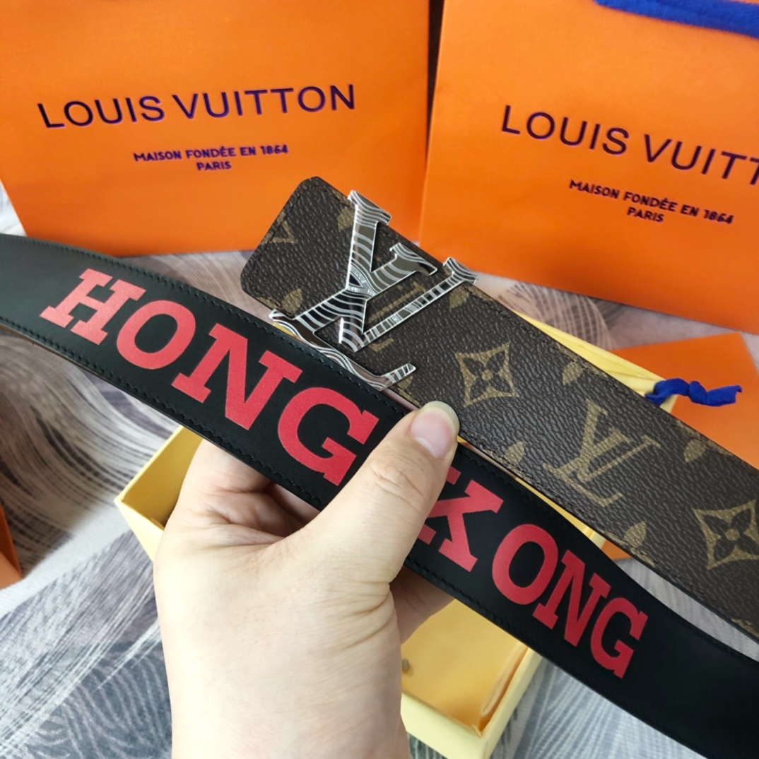 Louis Vuitton LV Pyramide Cities Exclusive 40MM Reversible Belt—Hong Kong - DesignerGu