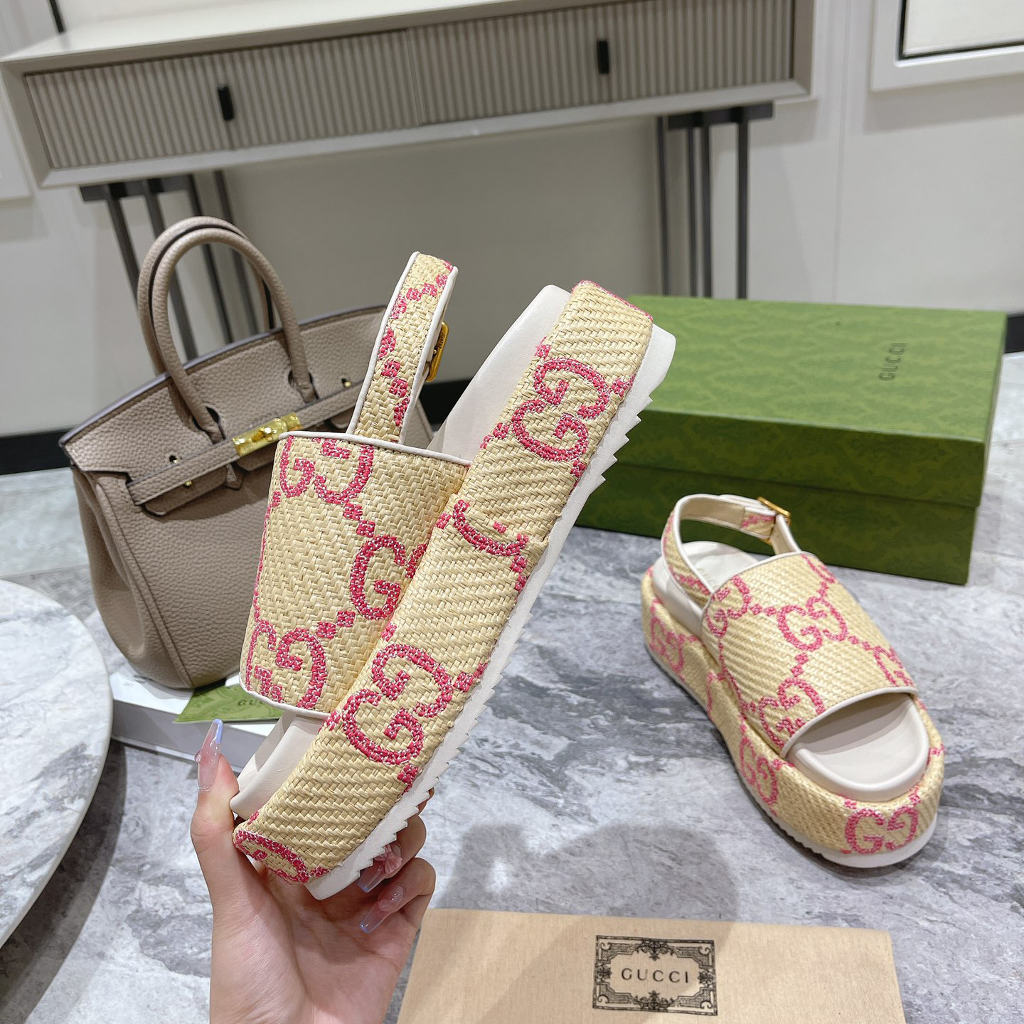 Gucci GG Platform Sandal - DesignerGu