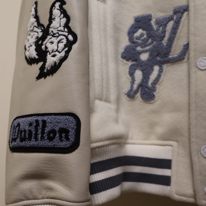 Louis Vuitton Multi-Patches Mixed Leather Varsity Blouson  1AAGKF - DesignerGu