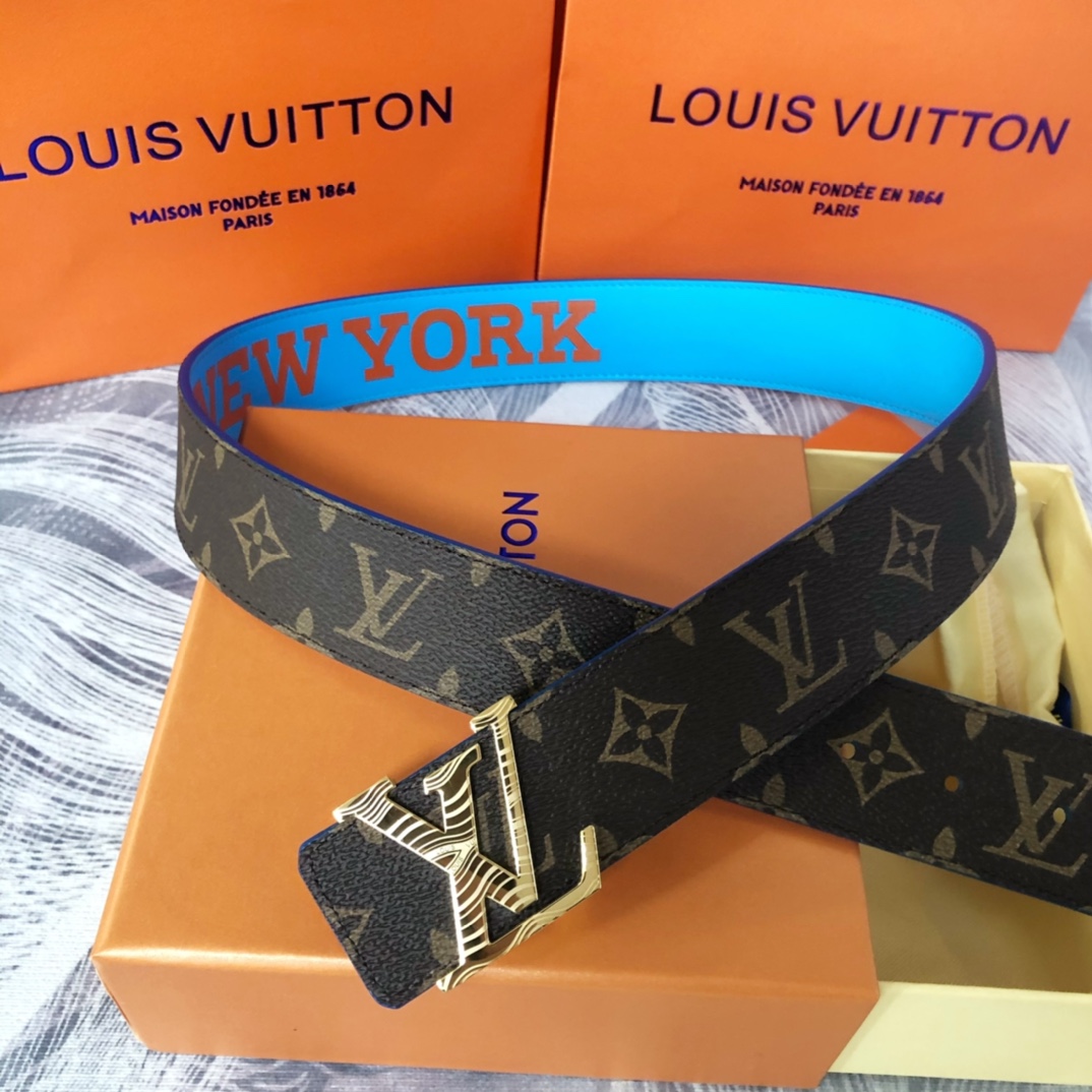 Louis Vuitton LV Pyramide Cities Exclusive 40MM Reversible Belt—New York - DesignerGu