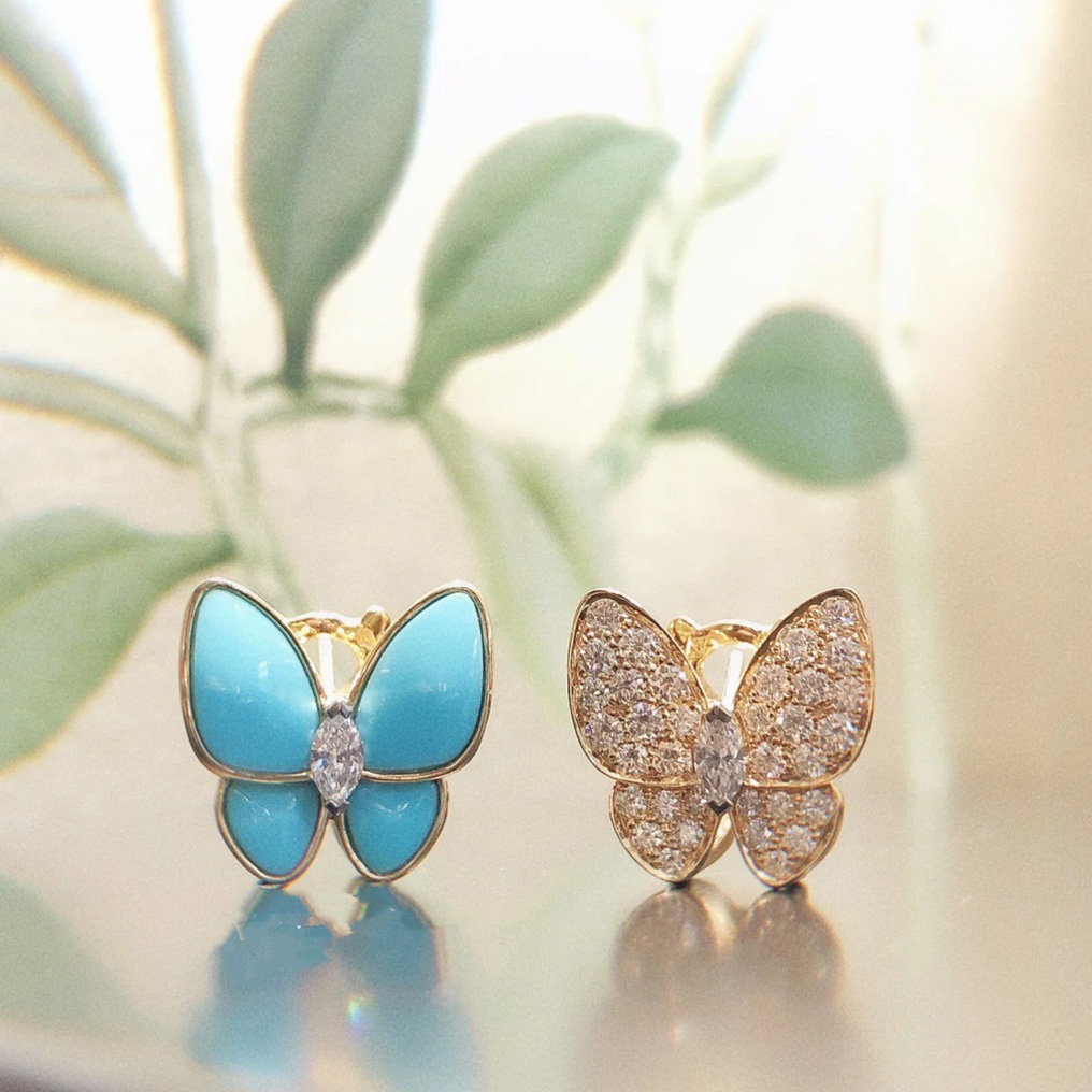 Van Cleef & Arpels Two Butterfly Earrings - DesignerGu