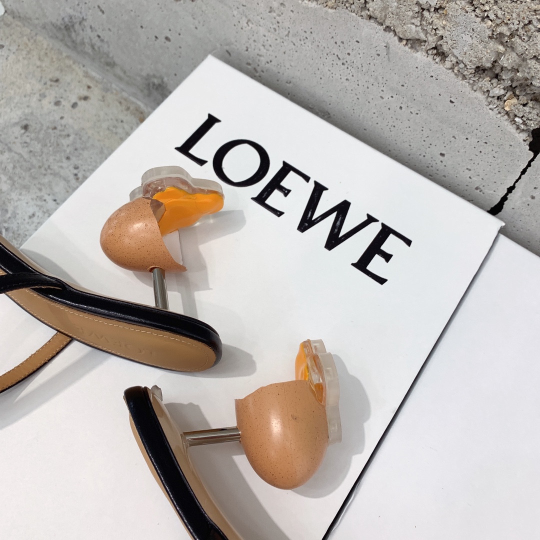 Loewe Broken Egg Sandal In Goatskin - DesignerGu