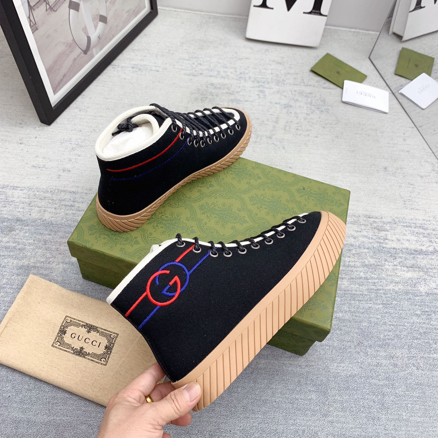 Gucci Interlocking G High-Top Sneaker - DesignerGu