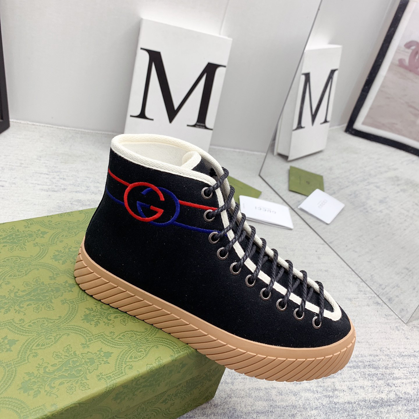 Gucci Interlocking G High-Top Sneaker - DesignerGu