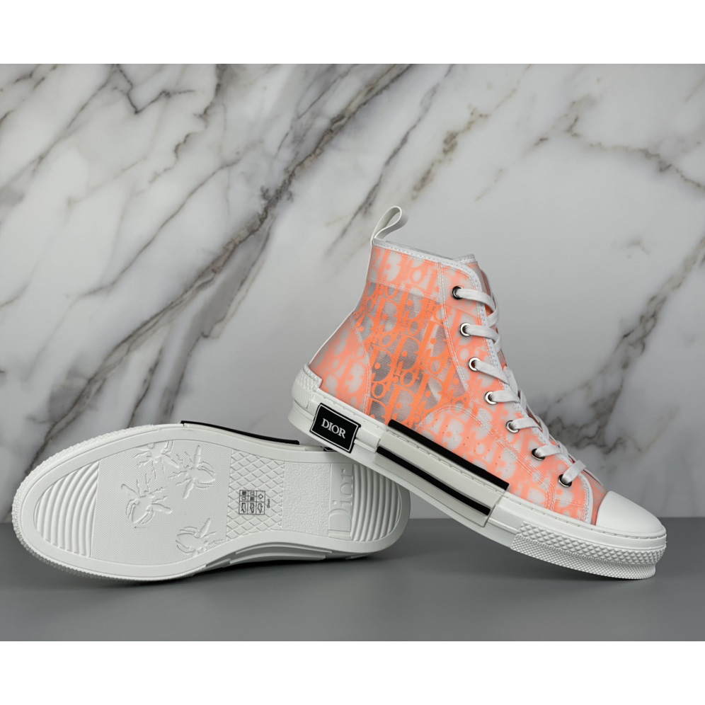 Dior B23 High'Dior Oblique-Orange' Sneakers - DesignerGu