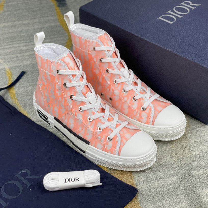 Dior B23 High'Dior Oblique-Orange' Sneakers - DesignerGu