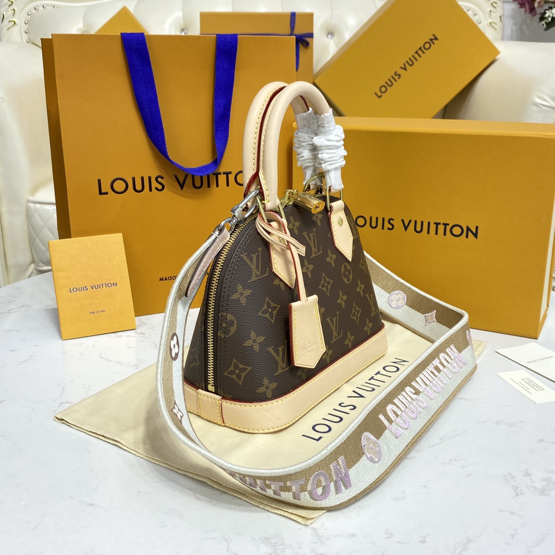 Louis Vuitton Alma BB Monogram Canvas Handbag (23.5-17.5-11.5cm)     M53152 - DesignerGu