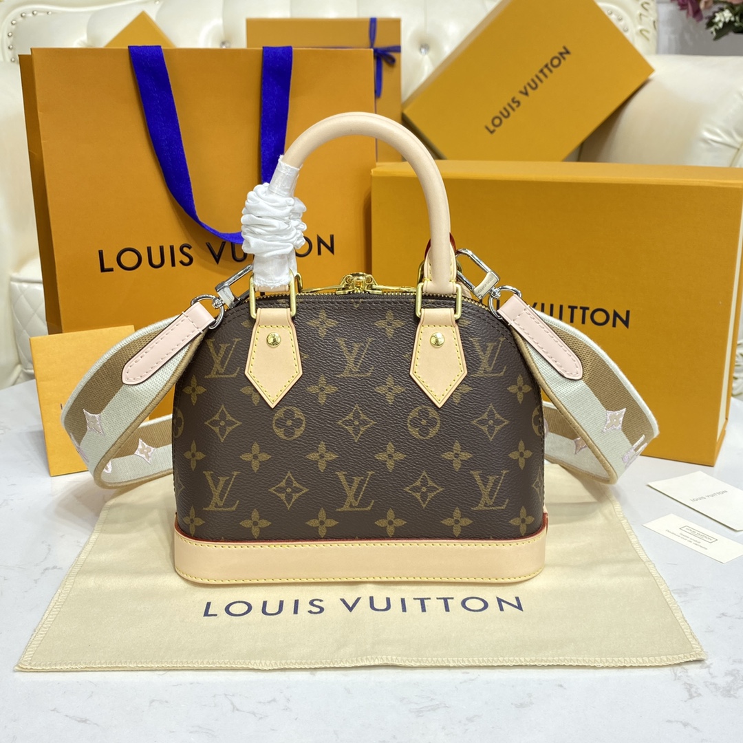 Louis Vuitton Alma BB Monogram Canvas Handbag (23.5-17.5-11.5cm)     M53152 - DesignerGu