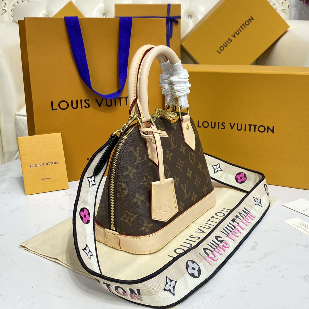 Louis Vuitton Alma BB Monogram Canvas Handbag (23.5-17.5-11.5cm)     M53152 - DesignerGu