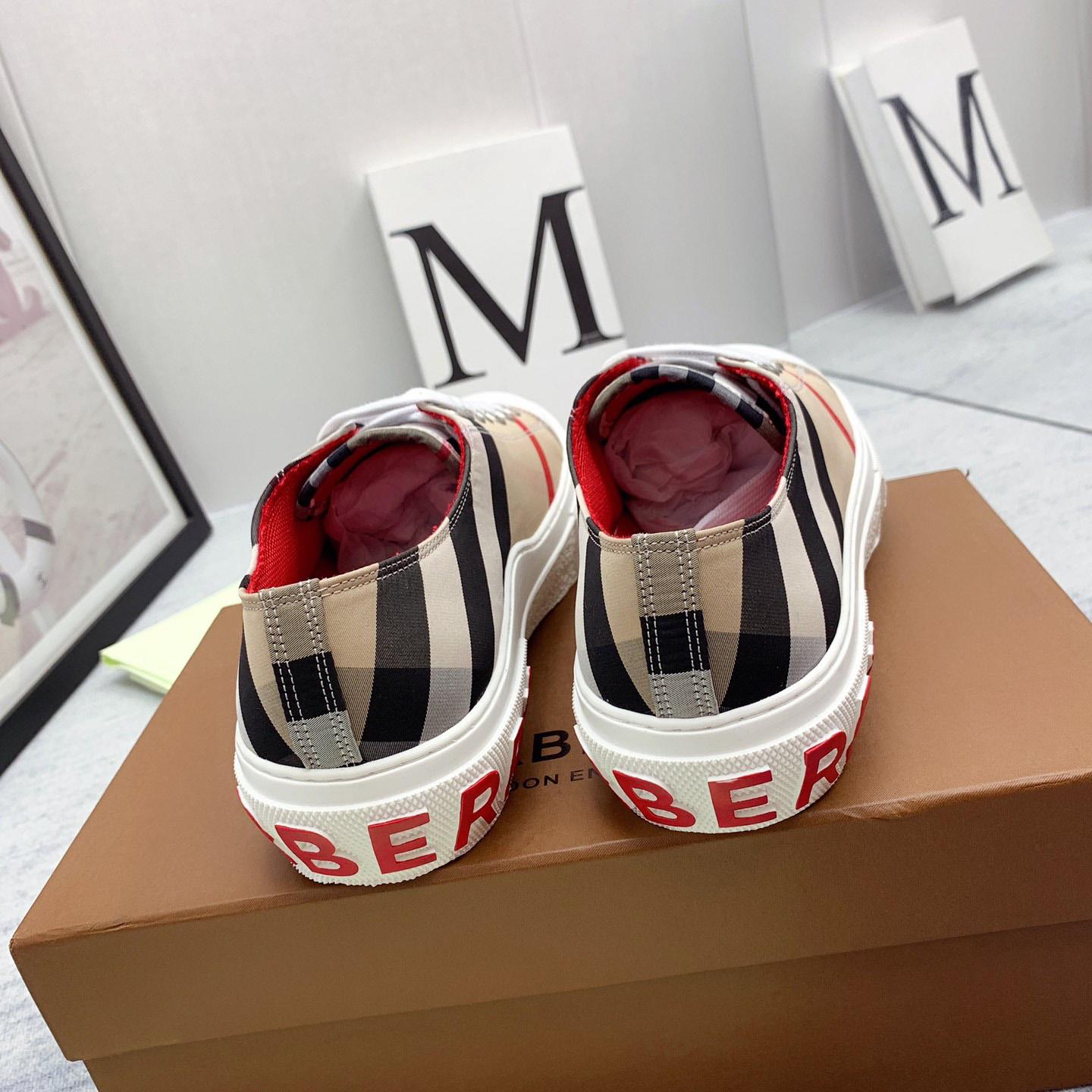 Burberry Check Cotton Sneakers - DesignerGu