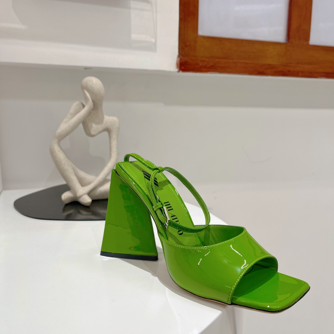 The Attico ''Piper'' Neon Emerald Sandal - DesignerGu