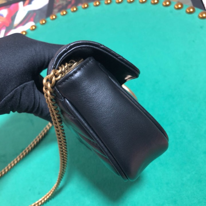 Gucci GG Marmont Matelassé Lather Super Mini Bag(16.5-10.2-5.1cm) - DesignerGu