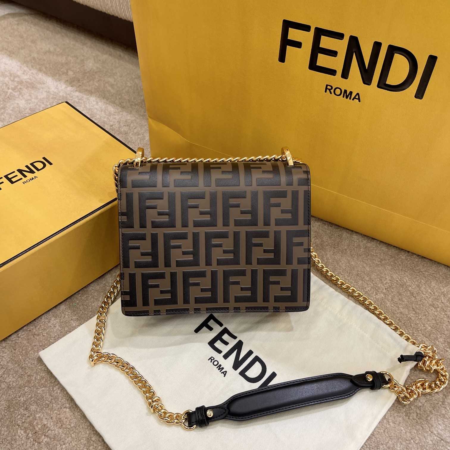 Fendi Kan U Small Brown Leather Mini-Bag - DesignerGu