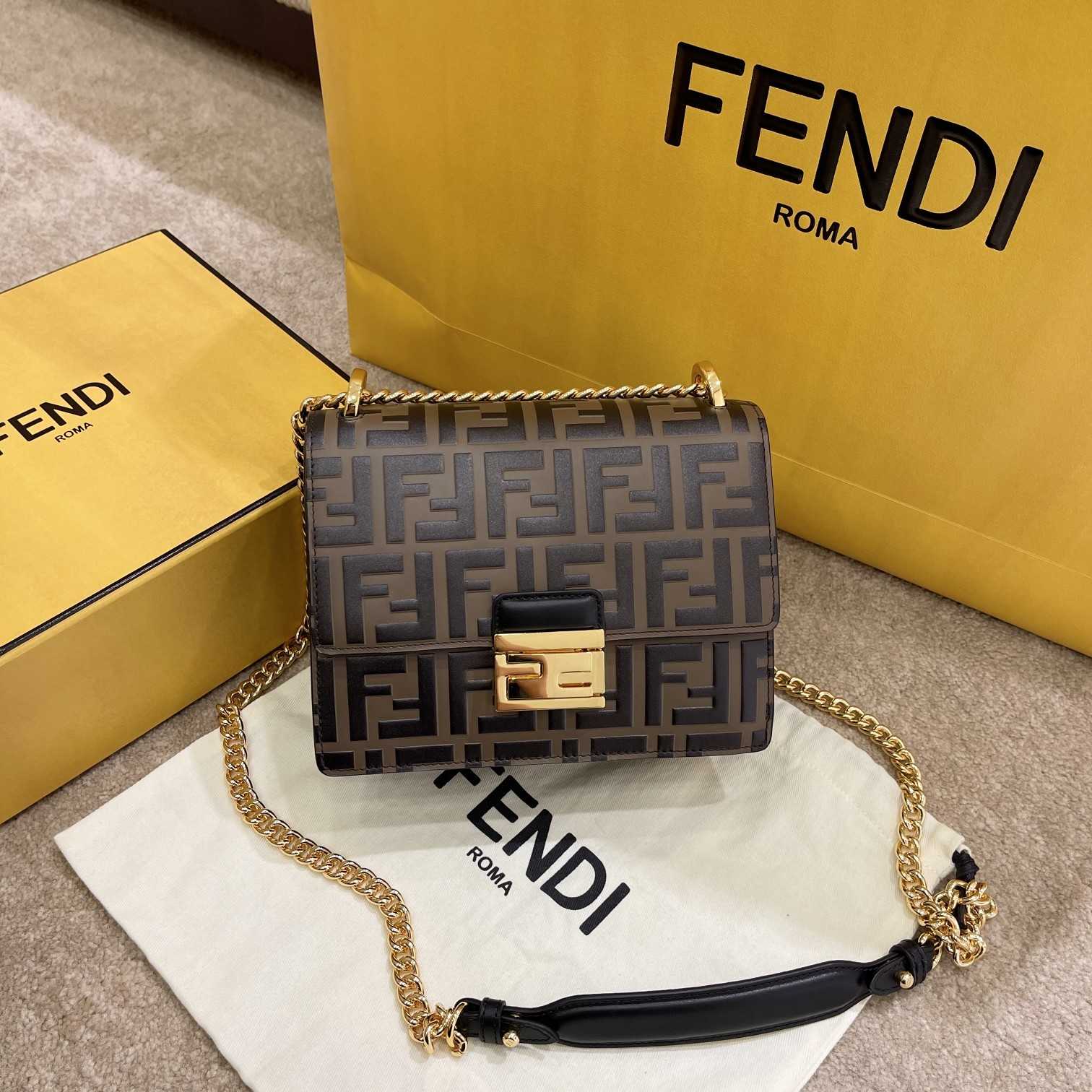 Fendi Kan U Small Brown Leather Mini-Bag - DesignerGu