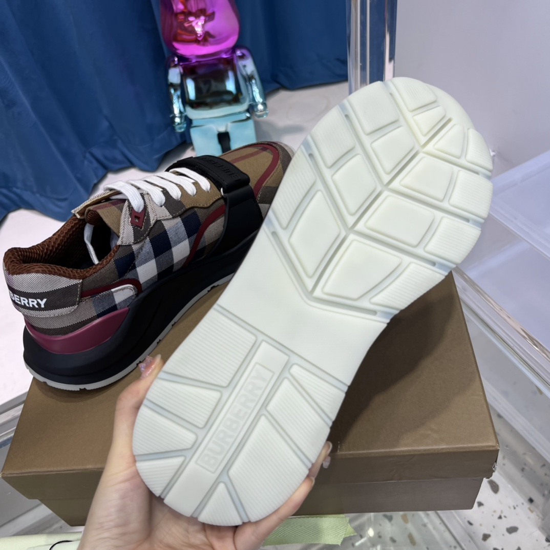 Burberry Check Cotton Sneakers - DesignerGu