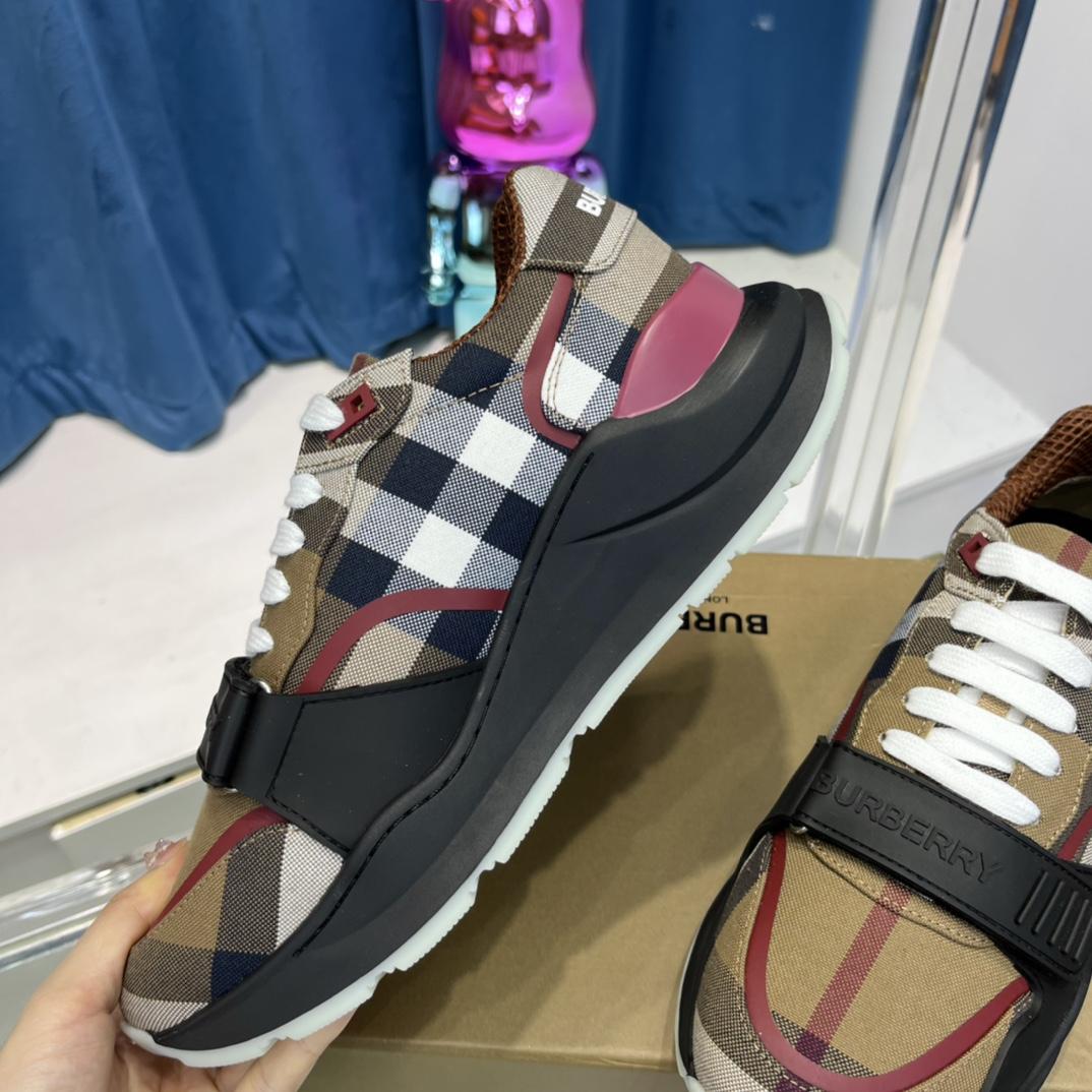 Burberry Check Cotton Sneakers - DesignerGu