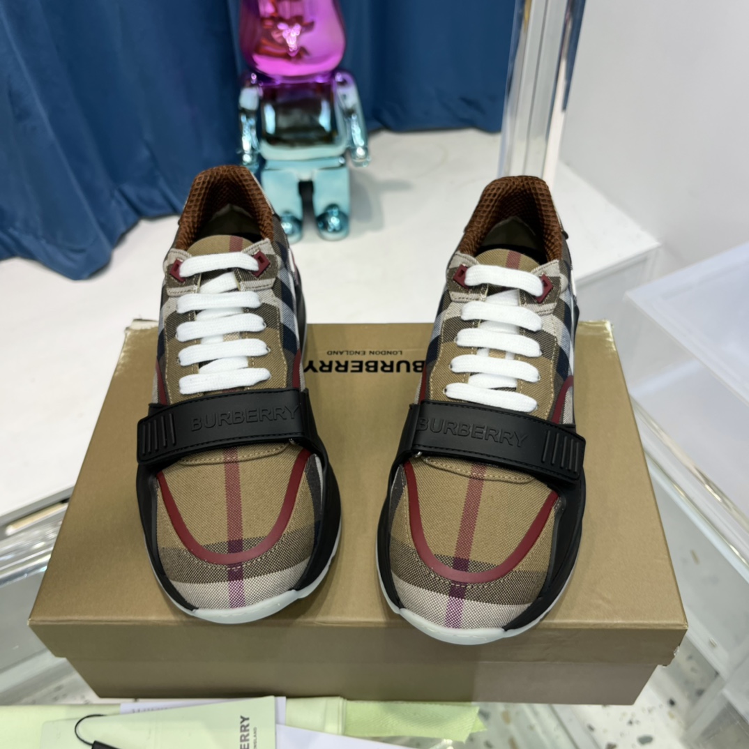 Burberry Check Cotton Sneakers - DesignerGu