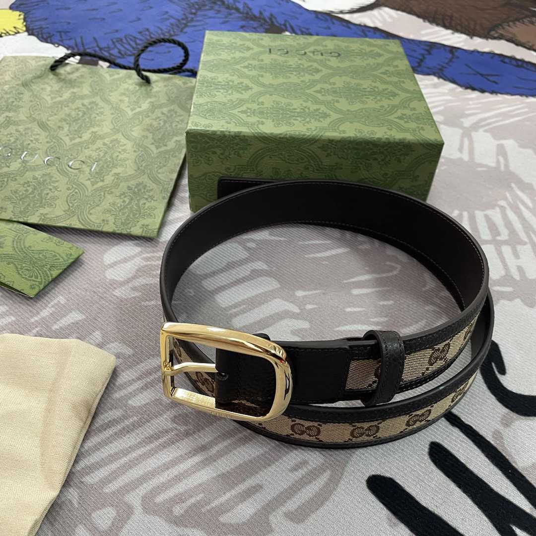 Gucci GG Belt With Square Buckle - DesignerGu