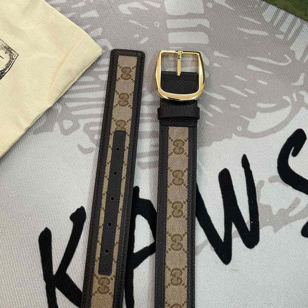 Gucci GG Belt With Square Buckle - DesignerGu