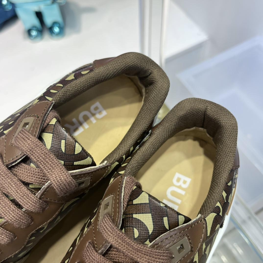 Burberry Monogram Nylon And Leather Sneakers - DesignerGu