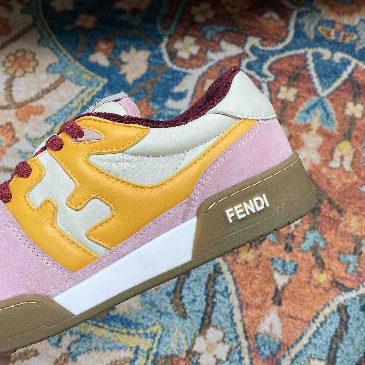 Fendi Match Pink Suede Low-Tops Sneakers  - DesignerGu