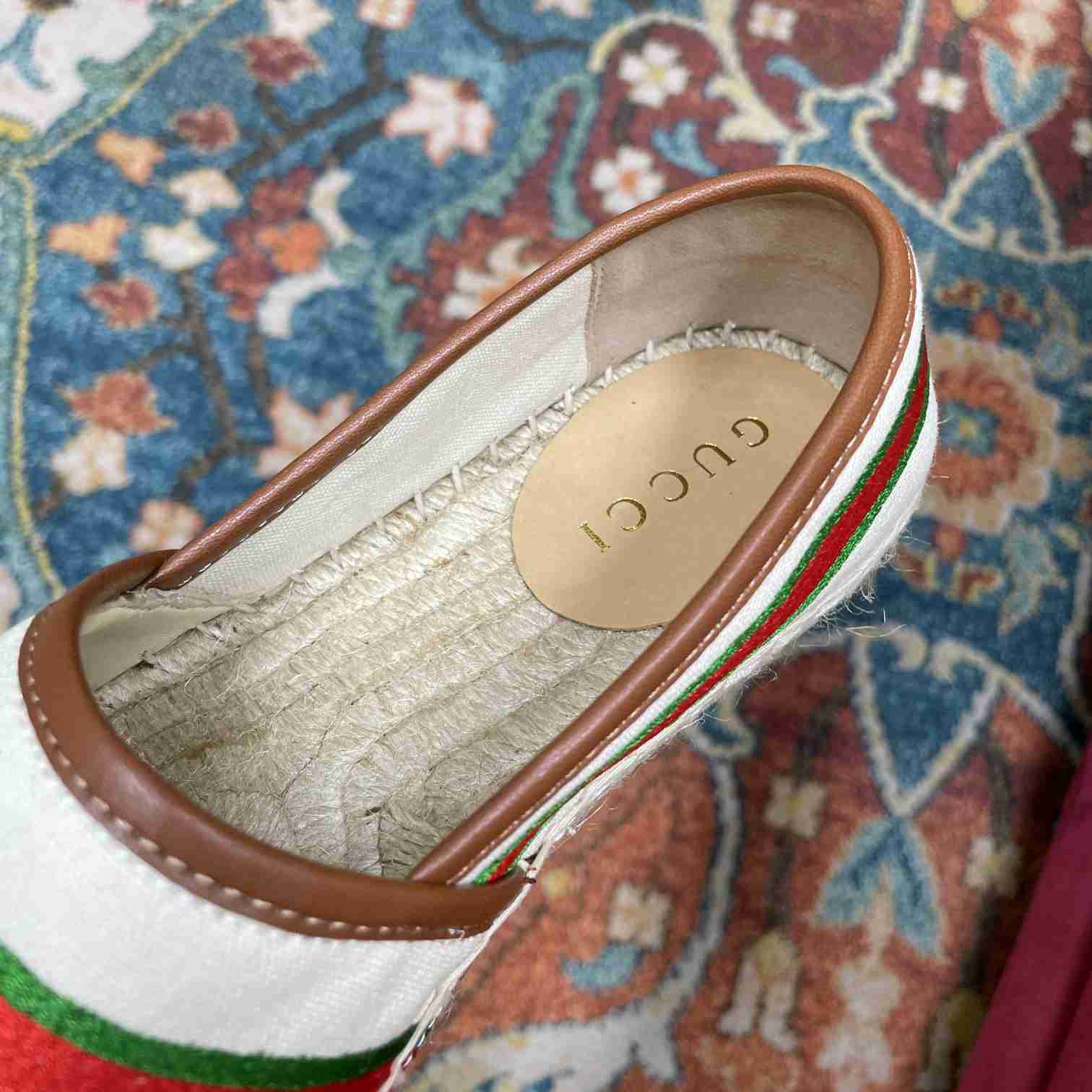 Gucci Embroidered Canvas & Leather Espadrille - DesignerGu