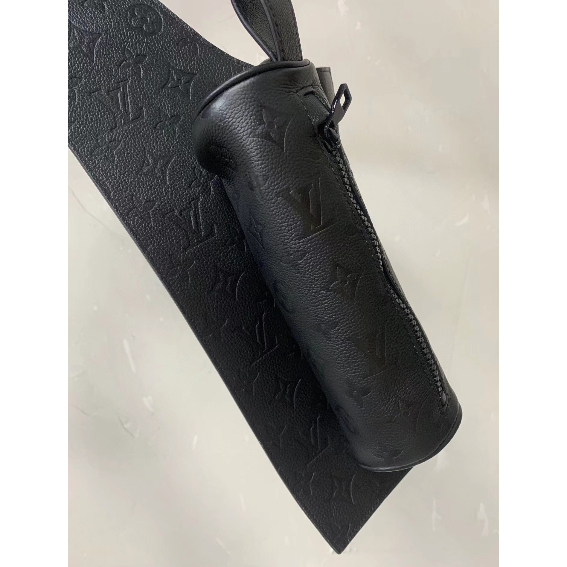 Louis Vuitton Black Monogram Embossed Leather Mid Layer  - DesignerGu