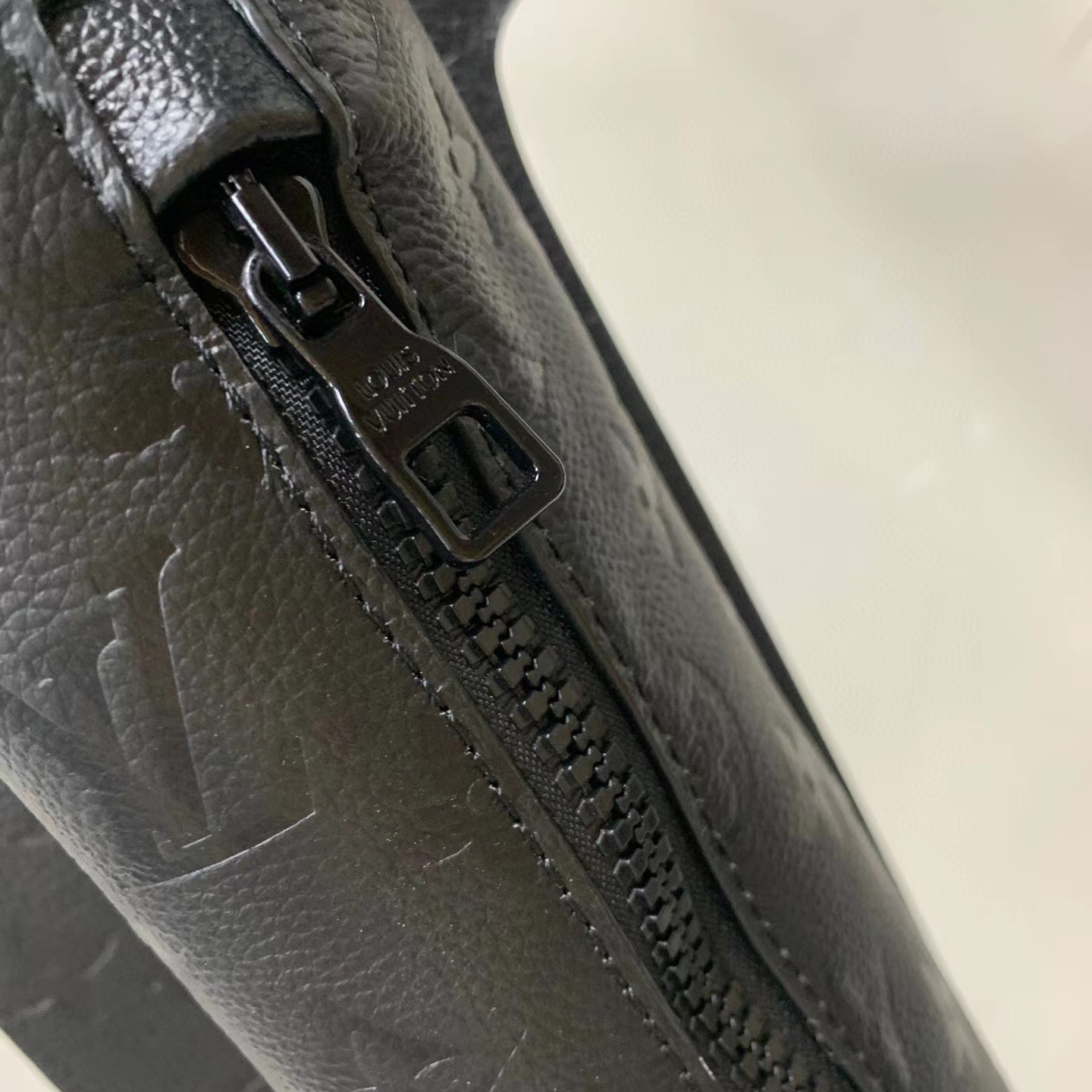 Louis Vuitton Black Monogram Embossed Leather Mid Layer  - DesignerGu