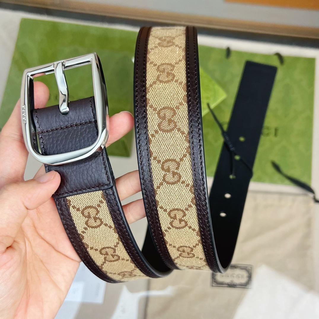 Gucci GG Belt With Square Buckle - DesignerGu