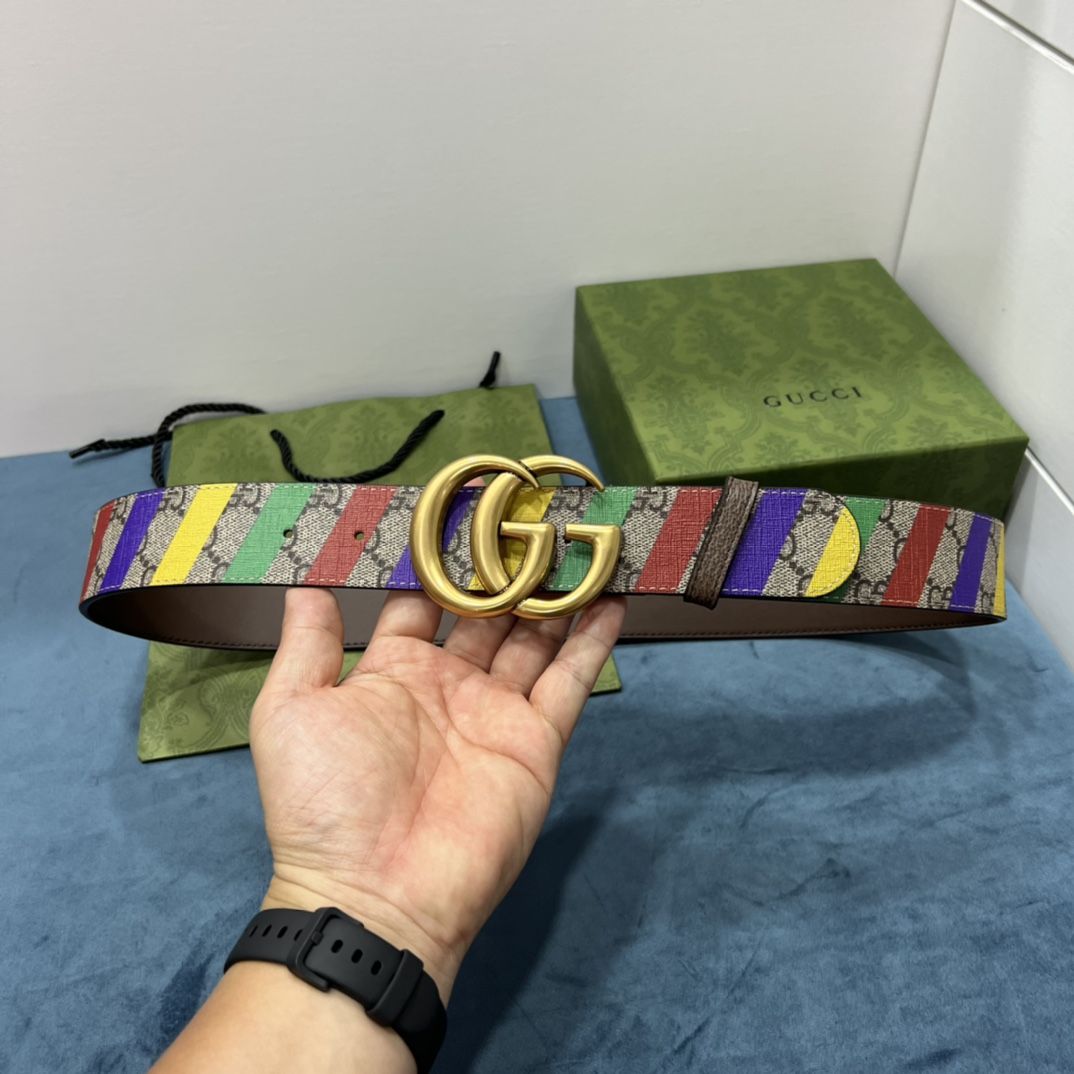 Gucci Criss-Cross Belt With Double G - DesignerGu